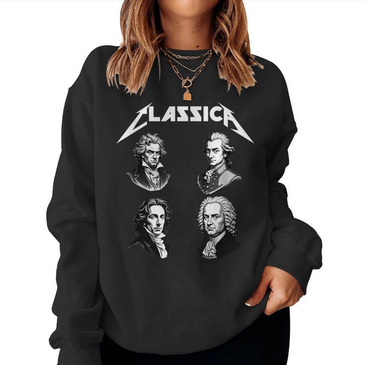 Bach Beethoven Chopin Mozart Divertidos Compositores De Música Clásica Sudadera Mujer