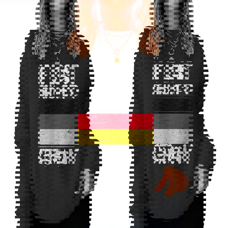 Bandera De Alemania Recuerdo – If Lost Send Me To Germany Cuello Sudadera Mujer