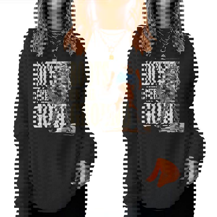 Boots On The Ground Black Cowgirl Melanin Women Women Sweatshirt