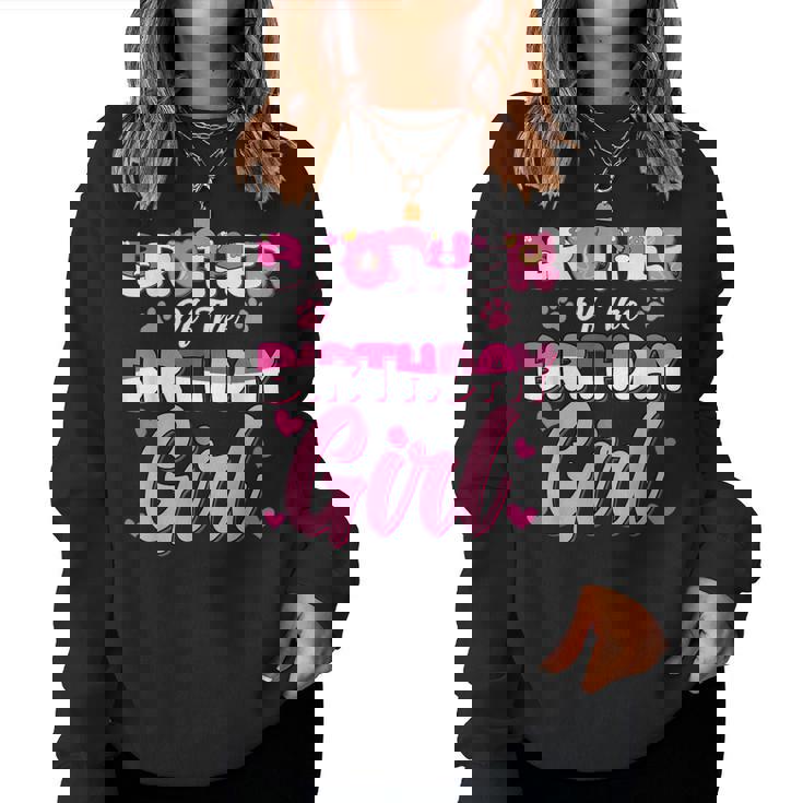 Brother Of The Birthday Girl Kitty Family Party Decorations Women Sweatshirt