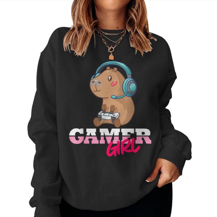 Capybara Gamer Gaming Girls' Sweatshirt Frauen