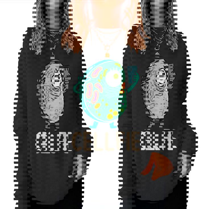 Cell Fie Cellfie Selfie Biology Science Teacher Sudadera Mujer