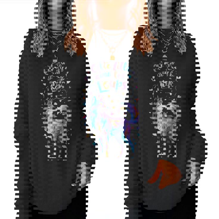 Cette Fille Aime Les Loups Cadeau Mignon Sweat-shirt pour femme