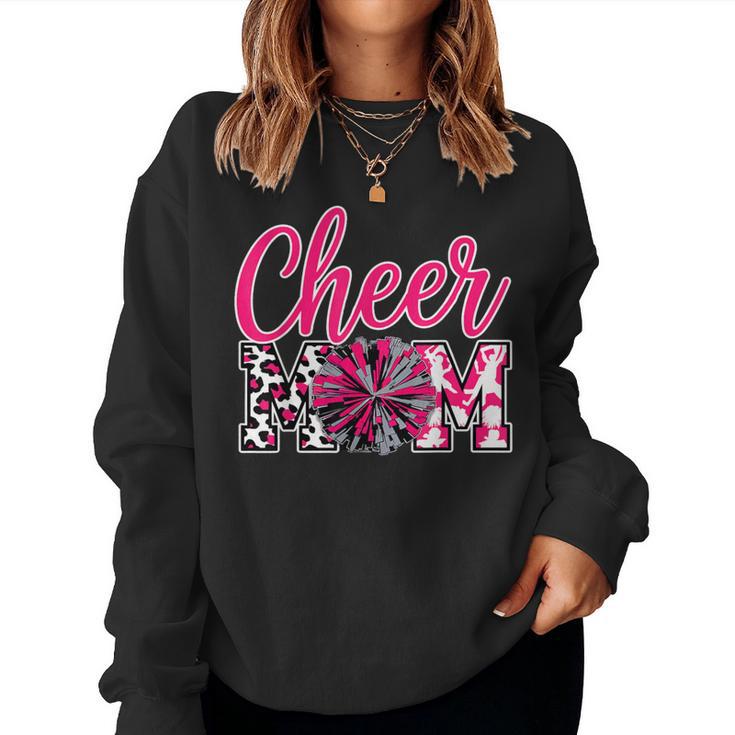Cheer Mom Hot Pink Black Leopard Letters Cheer Women Sweatshirt