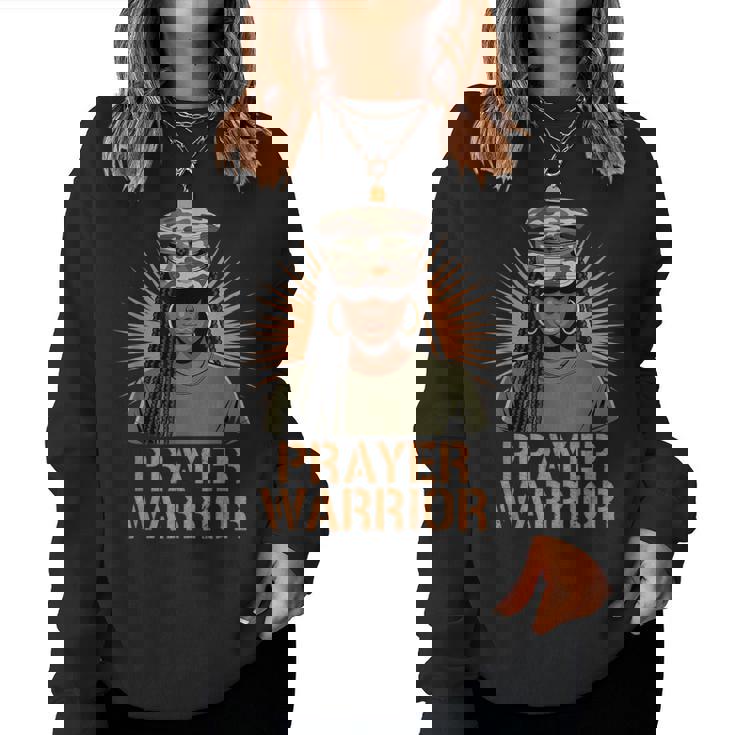Christian Camo Girl Hat Jesus God Black Prayer Warrior Women Sweatshirt