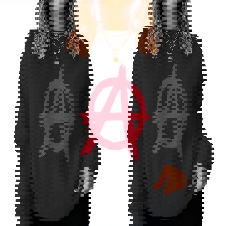 Clásico Punk Rock Anarquista-Un Símbolo De Anarquía Cuello Sudadera Mujer