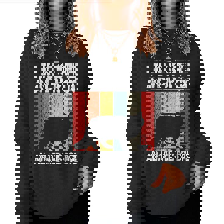 I Like Coffee And My Cat Maybe 3 People Siberian Cat Lover Sudadera Mujer