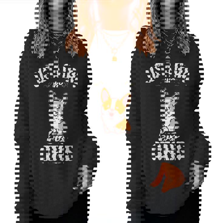 Corgi Dog Lover Just A Girl Who Love Corgis Cuello Sudadera Mujer