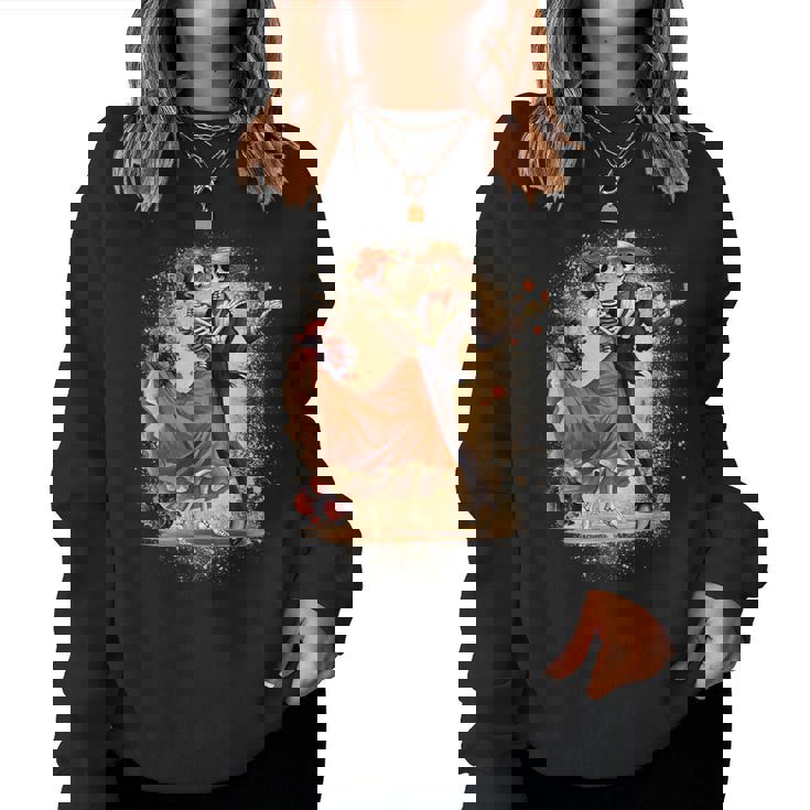 Crâne En Sucre Pour Et Homme Dia De Muertos Catrina Jour Des Morts Sweat-shirt pour femme