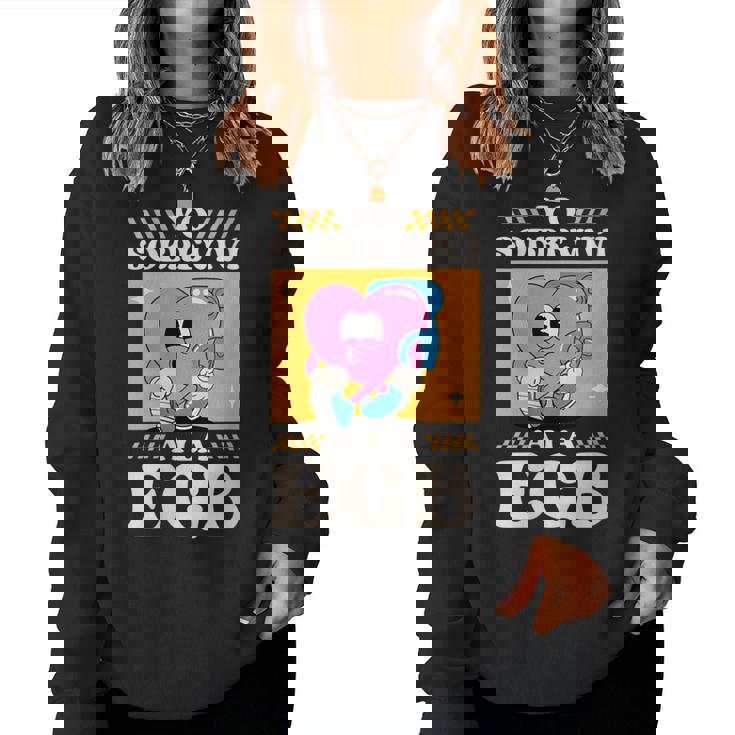 Diseño Divertido Yo Sobreviví A La Egb 80S En Español Cuello Sudadera Mujer