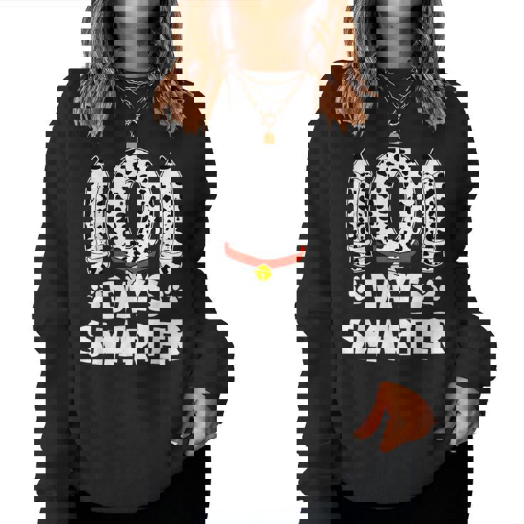 Dog Happy 101 Days School 100 Days Smarter Teacher Student Women Sweatshirt