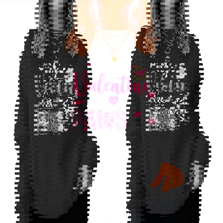 Dog Valentine My Valentine Has Paws Dog Mom Girl Women Sweatshirt