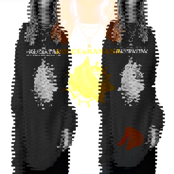 Dolce Et Banana Pétillant Motifs Amusants Et Amusants Sweat-shirt pour femme