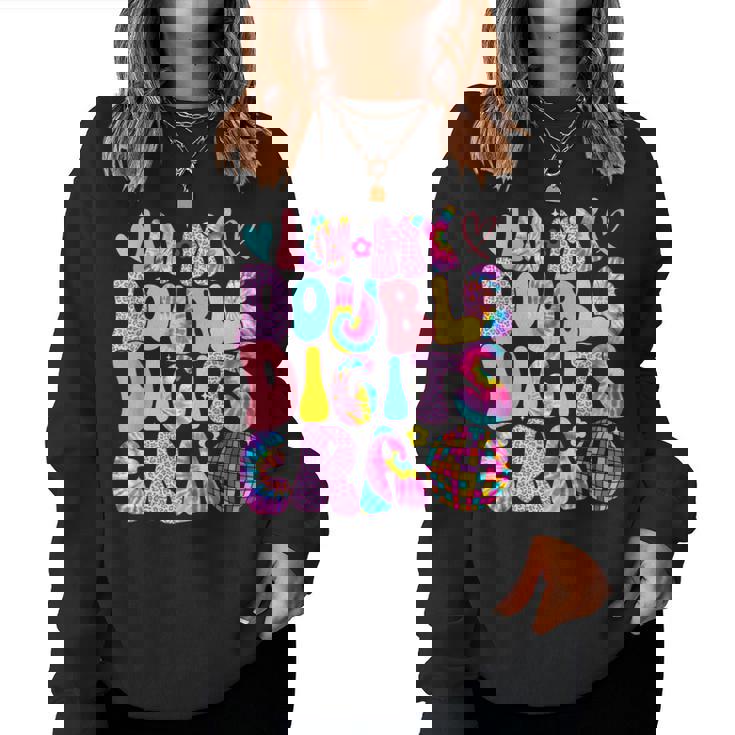 In My Double Digits Era Groovy Ten Years Old 10Th Birthday Women Sweatshirt