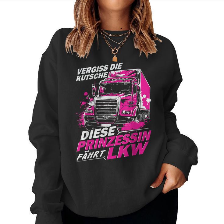 Echte Frauen Fahren Einen Großen Dienstwagen Lkw Fahrerin Sweatshirt Frauen