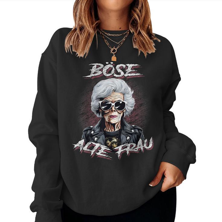 Evil Old Woman Women's Motorcycle Sarcasm Sweatshirt Frauen