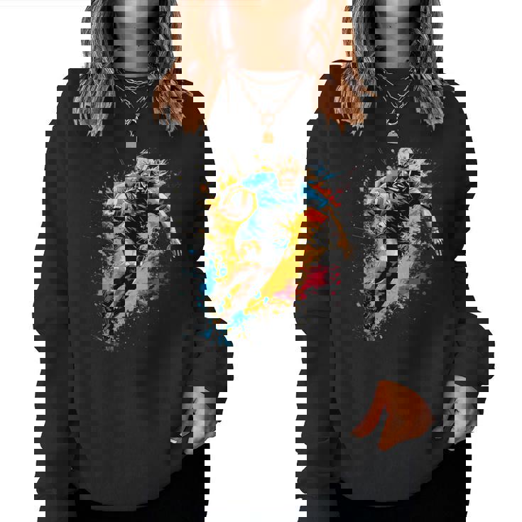 Fresco Jugador De Rugby Chicas Gráfico Rugby Sudadera Mujer