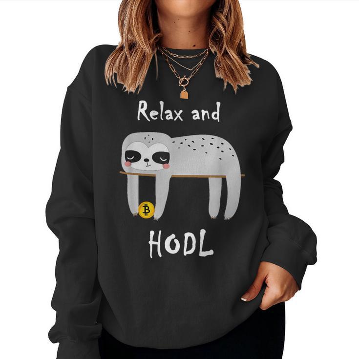 Bitcoin Krypto Sloth Hodl Sweatshirt Frauen