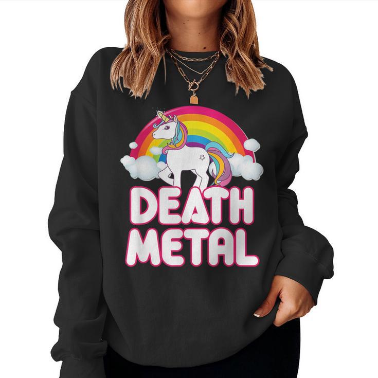 Death Metal Rainbow Unicorn Sweatshirt Frauen