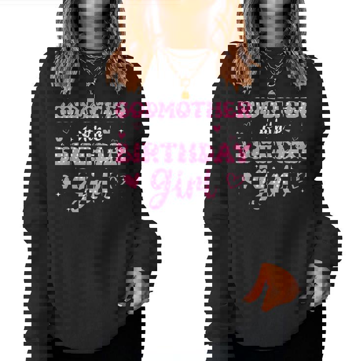 Godmother Of The Birthday Pink Girl Matching Family Women Sweatshirt