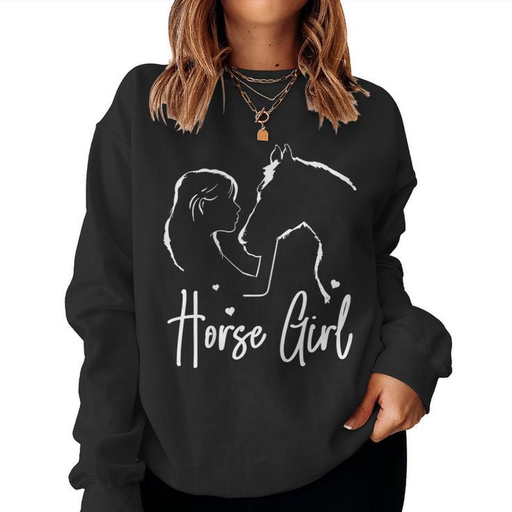 Horse & Rider Horse Girl Riding Girls Women's S Sweatshirt Frauen