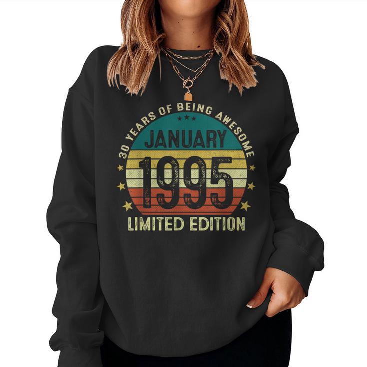 January 1995 30 Years 30Th Birthday Man Woman Sweatshirt Frauen