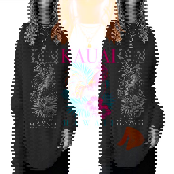 Kauai Hawaii Chicken Hawaii Hawaii Hibiscus Flowers Vintage Women Sweatshirt