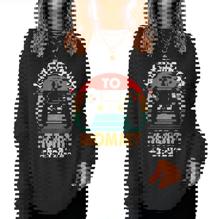 Leveled Up To Mommy 2024 Promoved To Momintage Gamer Sudadera Mujer