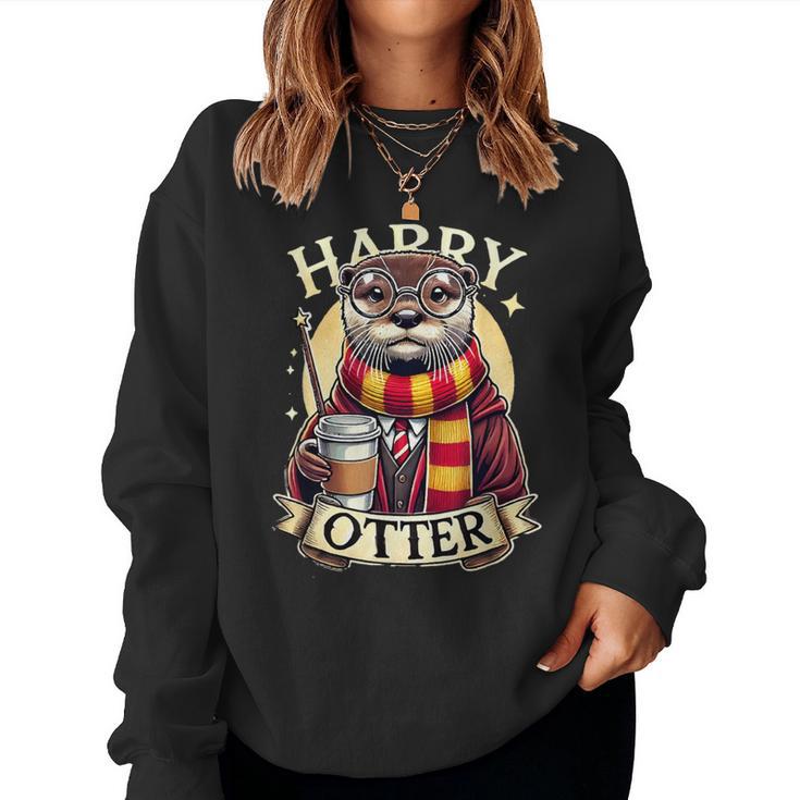 Lustiger Harry Otter Coffee Drinking Sweatshirt Frauen