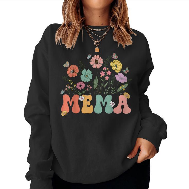 Mema For Grandma Wildflower Floral Women Women Sweatshirt