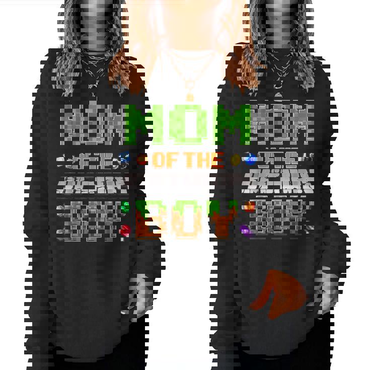 Mom Of The Birthday Boy Party Video Gamer Pixel Number Women Sweatshirt