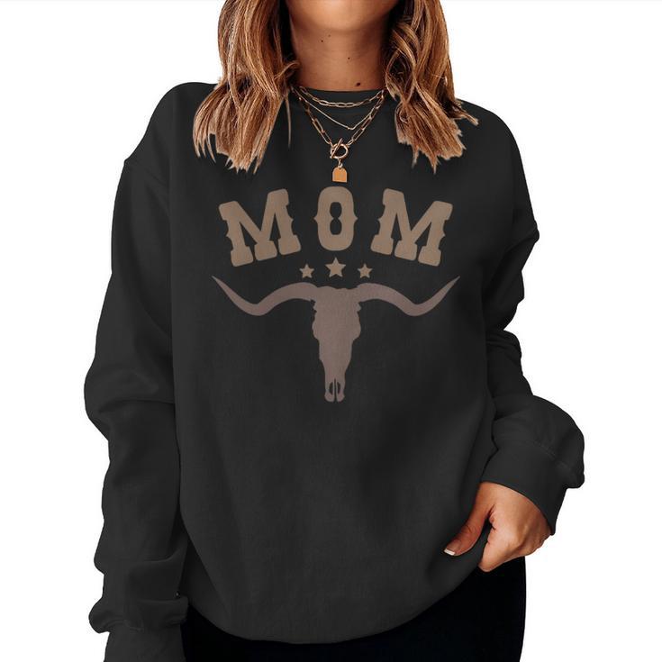 Mom Skull Highland Cow Boy Western Rodeo Family Matching Women Sweatshirt
