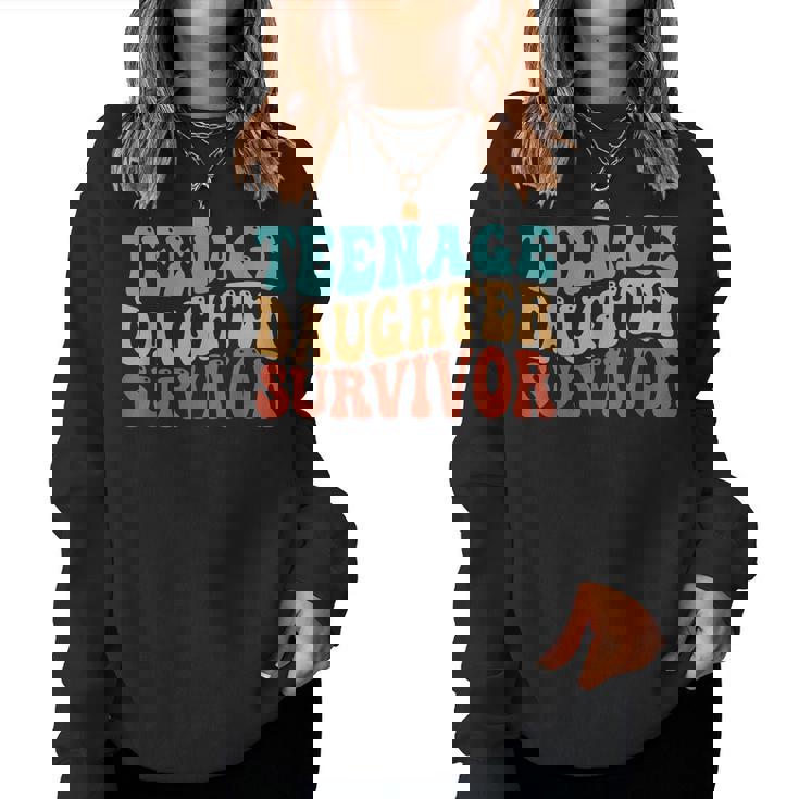 Nage Daughter Survivor Retro Groovy Women Sweatshirt