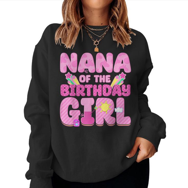 Nana Of The Birthday Girl Pig Family Party Decorations Women Sweatshirt