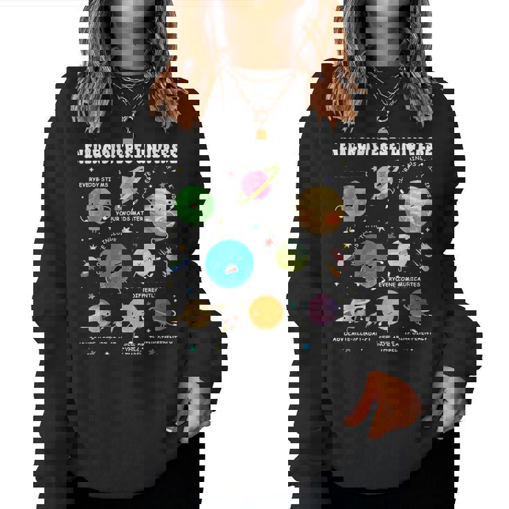 Neurodiverse Universe Space Planet Special Education Teacher Women Sweatshirt