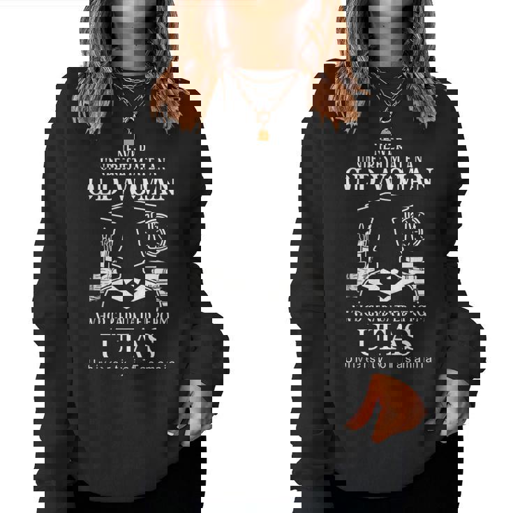 An Old Woman Who Graduated From Utas University Of Tasmania Women Sweatshirt