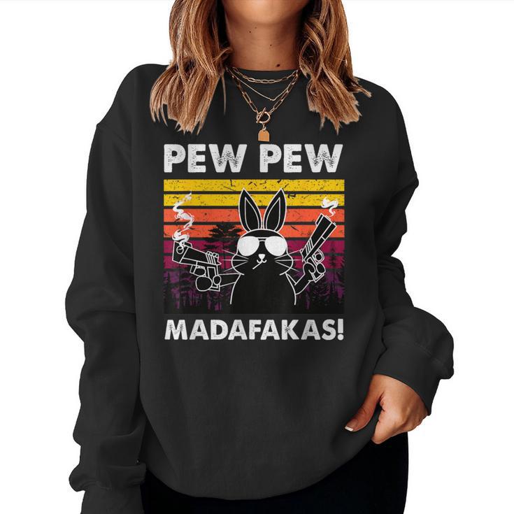 Pew Pew Madafakas Women'sintage Rabbit Crazy Rabbit Sweatshirt Frauen