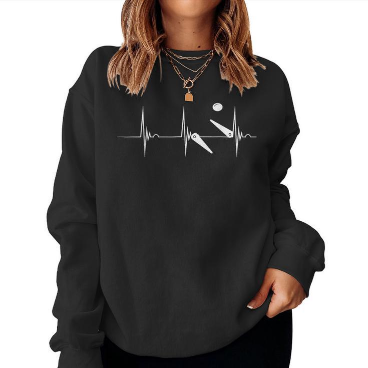 Pinball Heartbeat Flipper Automatic Ekg Pulsschlag Sweatshirt Frauen