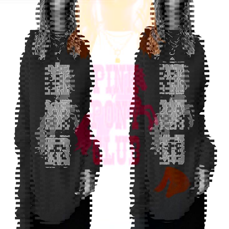 Pony And Heels Lover Pink Girls Clubs Disco Birthday Cowgirl Women Sweatshirt