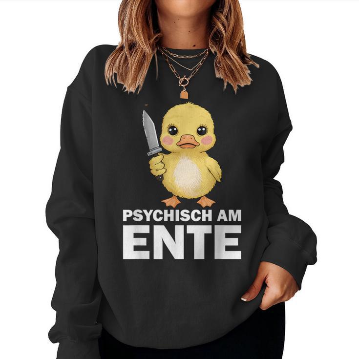 Psychisch Am Ente Crazy Duck Party Sweatshirt Frauen