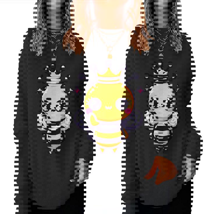 Queen Bee Crown Girls Honey Hive Bee Keeper Bee Women Sweatshirt