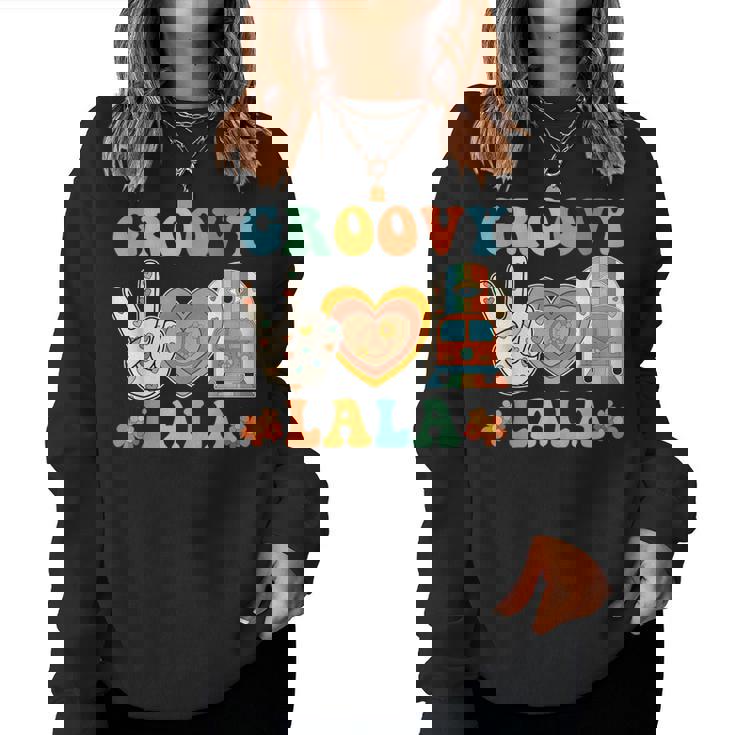 Retro Groovy Lala Grandma Hippie Family Matching Women Sweatshirt