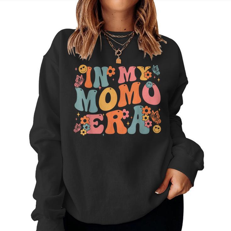 Retro Groovy In My Momo Era Baby Announcement Women Sweatshirt