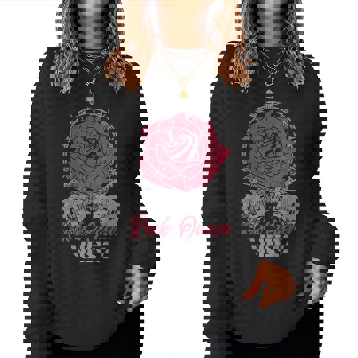 Rock Queenibes Guitarraintage Rose Rock Music Sudadera Mujer