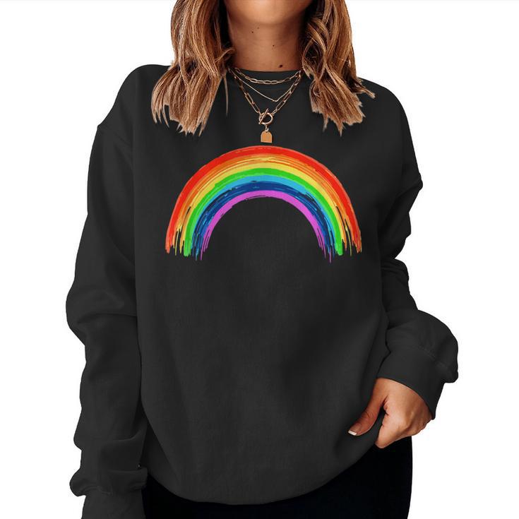 Simple Retro Rainbow Beautiful Colours Sweatshirt Frauen