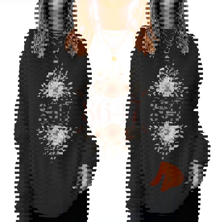 Subtle Anti Trump 8647 Flower Floral Boho President Liberal Women Sweatshirt