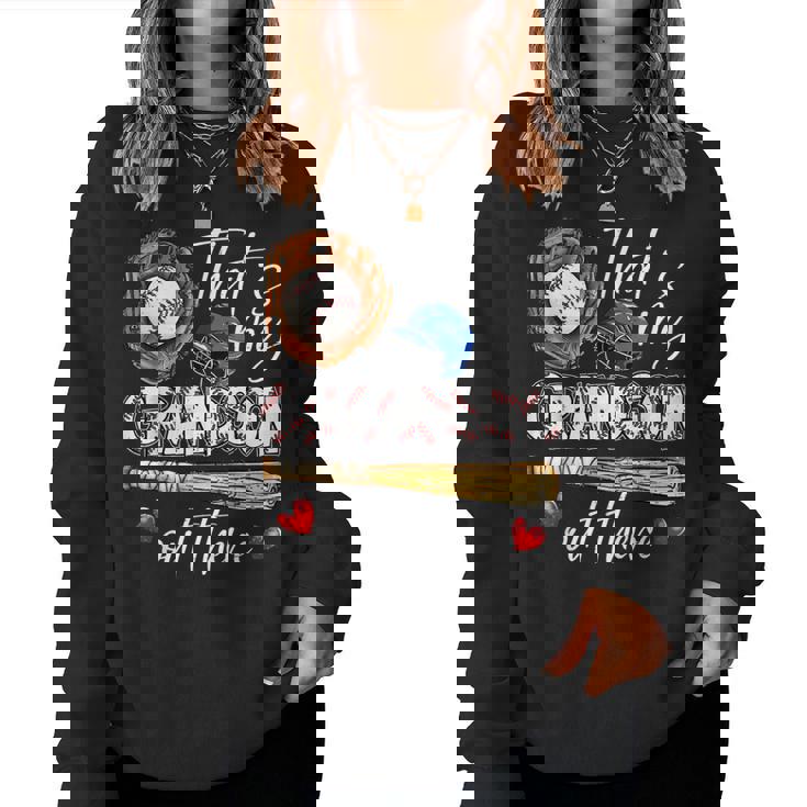 That's My Grandson Out There Baseball Grandma Women Sweatshirt