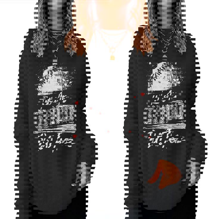 That's My Grandson Out There Grandma Baseball Mother's Day Women Sweatshirt