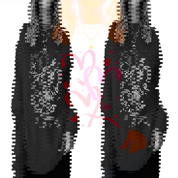 Valentine's Day Christian Faith Hope Love Hearts Religious Women Sweatshirt