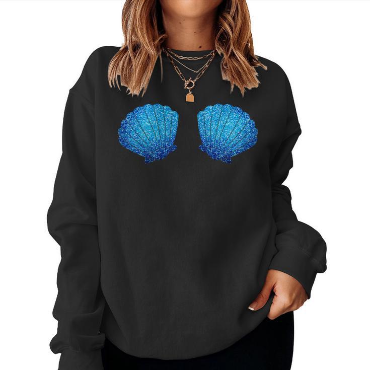 Women's Shell Bra Mermaid Carnival Blue Sweatshirt Frauen